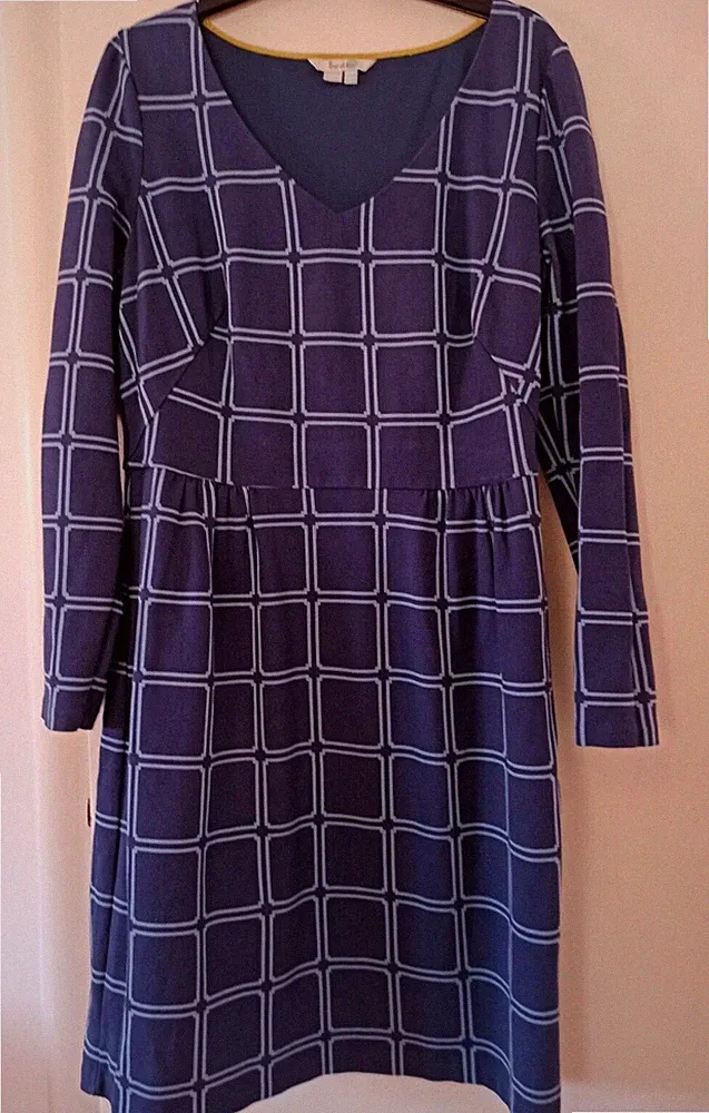 Damenkleid von "Johnny Boden", blau - weiß, Gr. 40 (14), knielang, wie neu