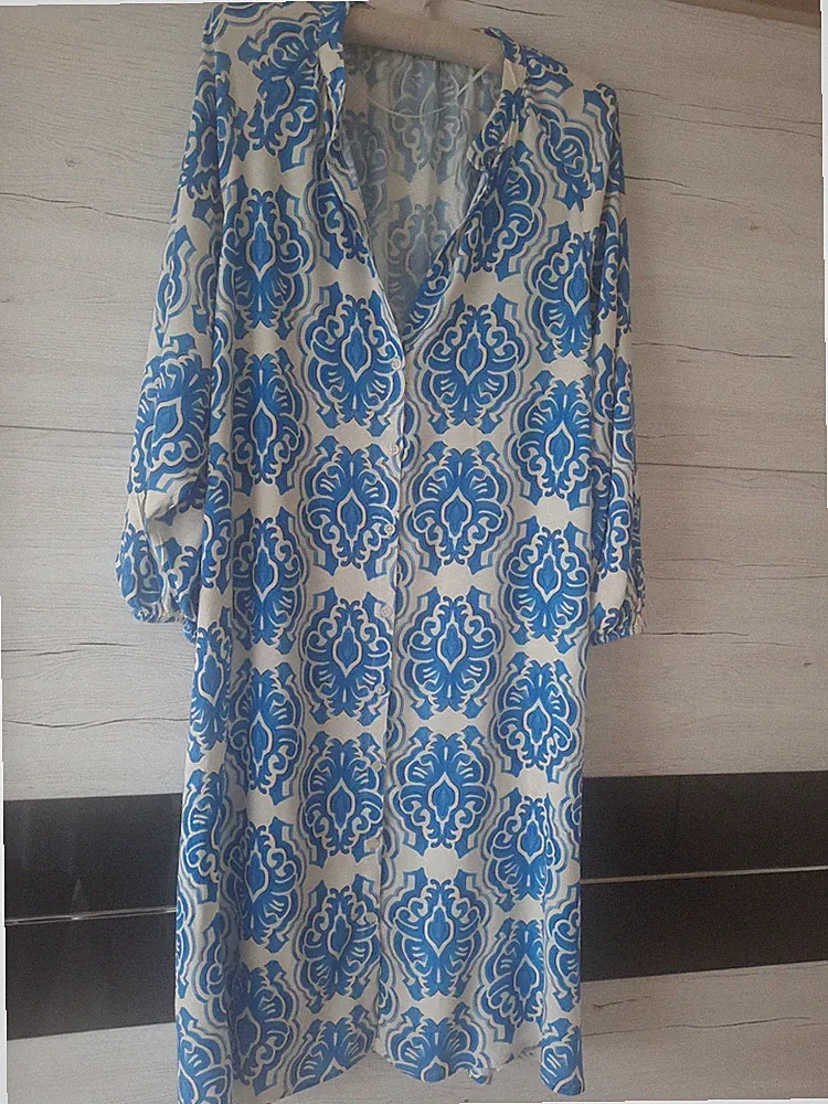 Damenkleid ZARA ,Viskose EUR/DE Gr. XXL/ 44, A-Linie, Hemdblusenkleid, neuwertg