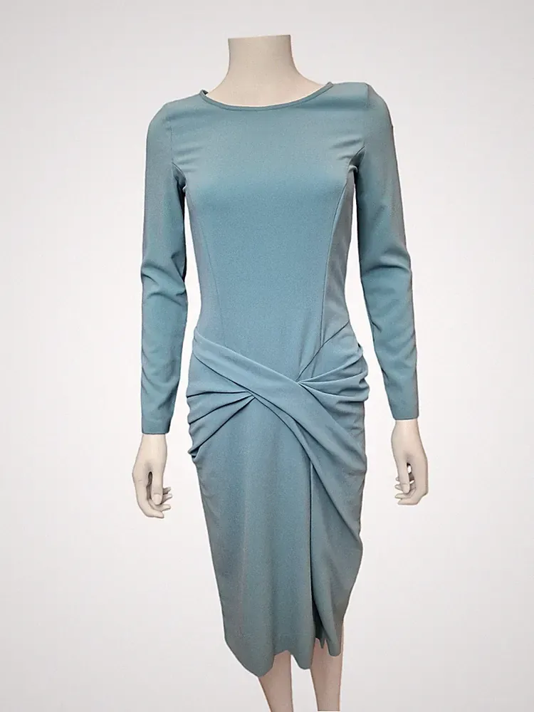 Damsel In A Dress Türkis Langarm Rüschen Anlass Gast Midikleid Größe 8