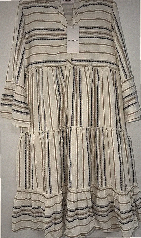 DANAMADE Bohokleid Skandi gestreift, Größe 152 - UVP 49,95