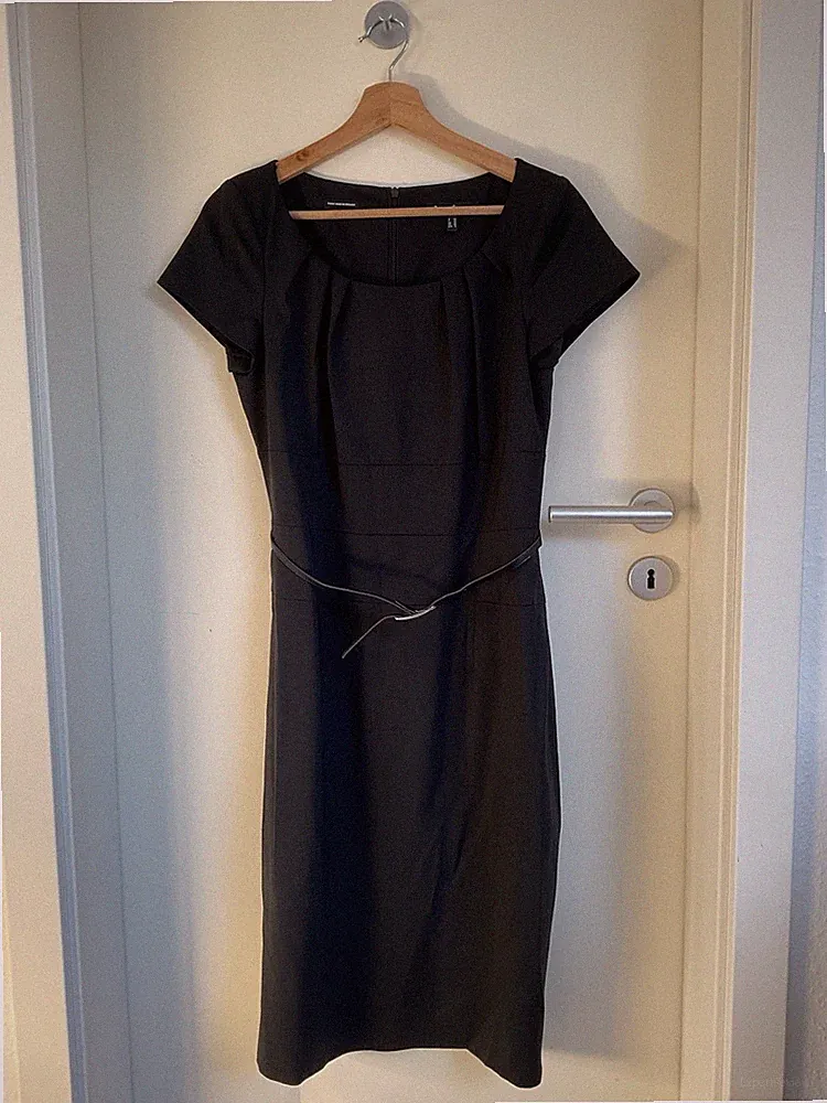 DANIEL HECHTER Damen Etuikleid 36 Dunkelblau Elegant Business Schurwolle Elastan