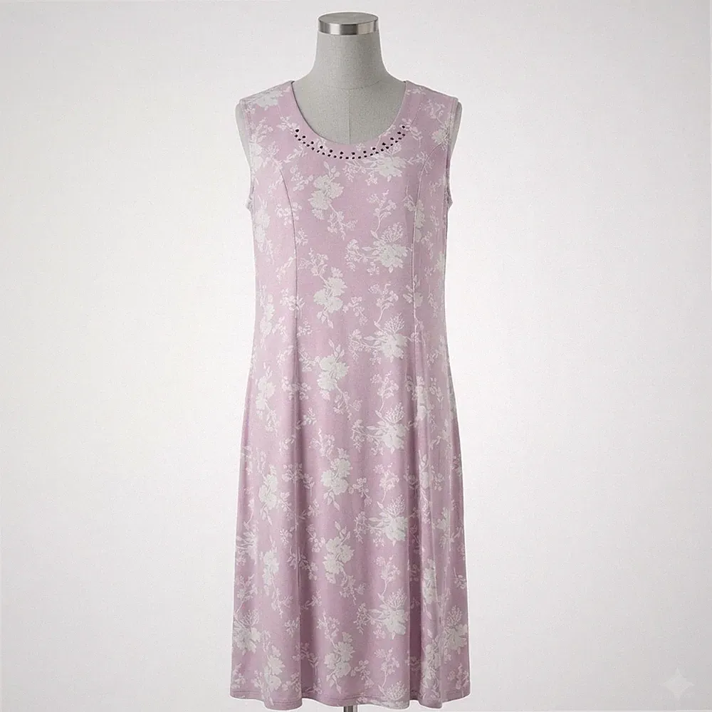 Denim & Co. Midikleid geblümt Strass Größe 40 neu mit Etikett