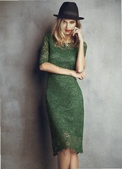 DENNY ROSE KLEID Etuikleid SPITZE GRÜN Art. 51dr11010 Gr. 46