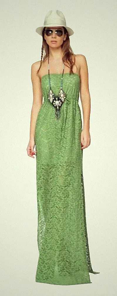 DENNY ROSE KLEID langes Kleid SPITZE grün Art. 46dr12012 Gr. L nicht auffindbar