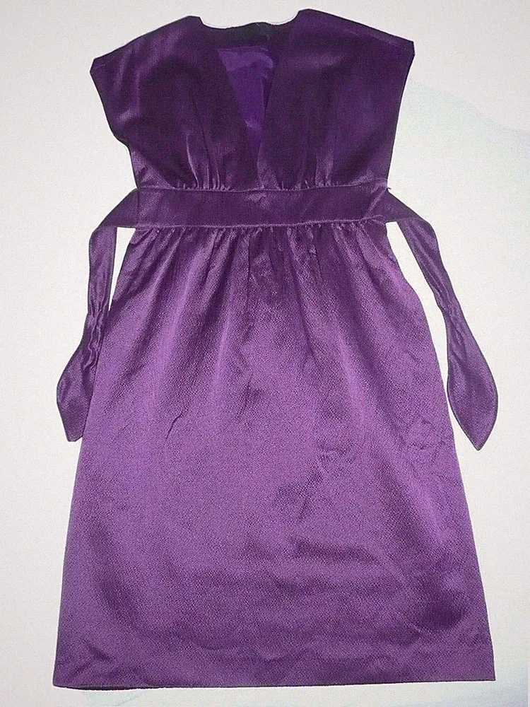 Derek Lam Etui Kleid Dress mit V-Auschnitt in dunkel Flieder Lila Violett Gr 36