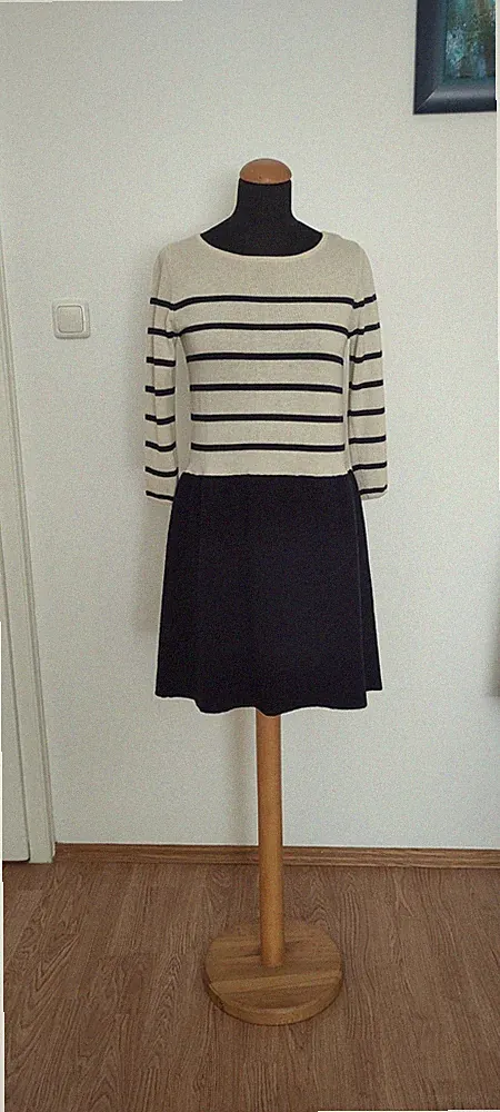 des Petit Hauts Kleid Gr.36-38/T2 100% Wolle 7/8 Ärmel wie Neu