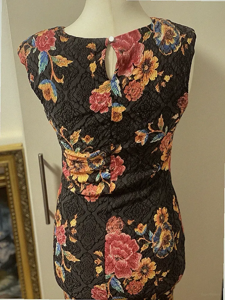 Designer Kleid Blumen Print Hochwertig S 36 Damen Etuikleid Sommer Büro