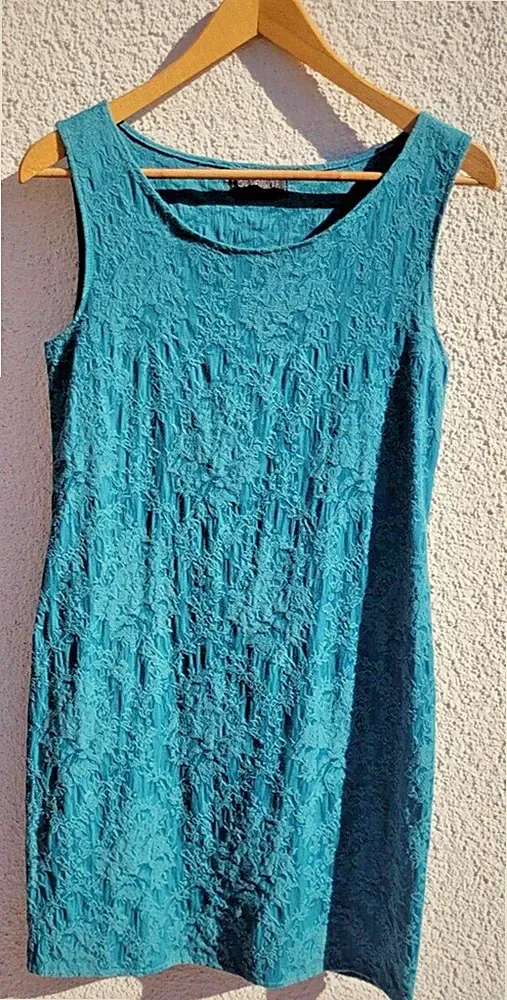 Designer Kleid Gr. 36 - Carmen Wolf - Baumwollmix Damen türkis