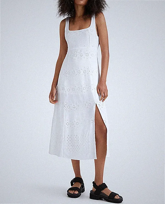 Desigual Damen Kleid lang hinten offen Größe L 22WWVWX3