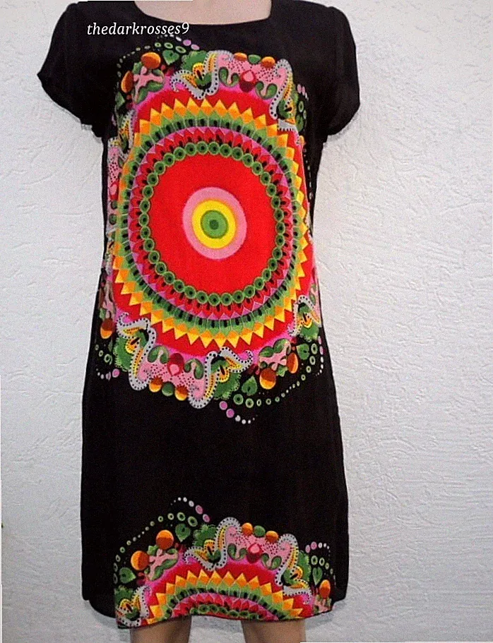 Desigual Kleid Dress gr.L 38 Bunt hippie Boho top