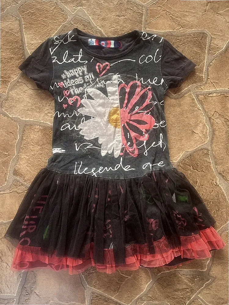 Desigual Mädchen Kleid Gr 104 Sommer Kleid Neu Elegant Modern Festtagskleid