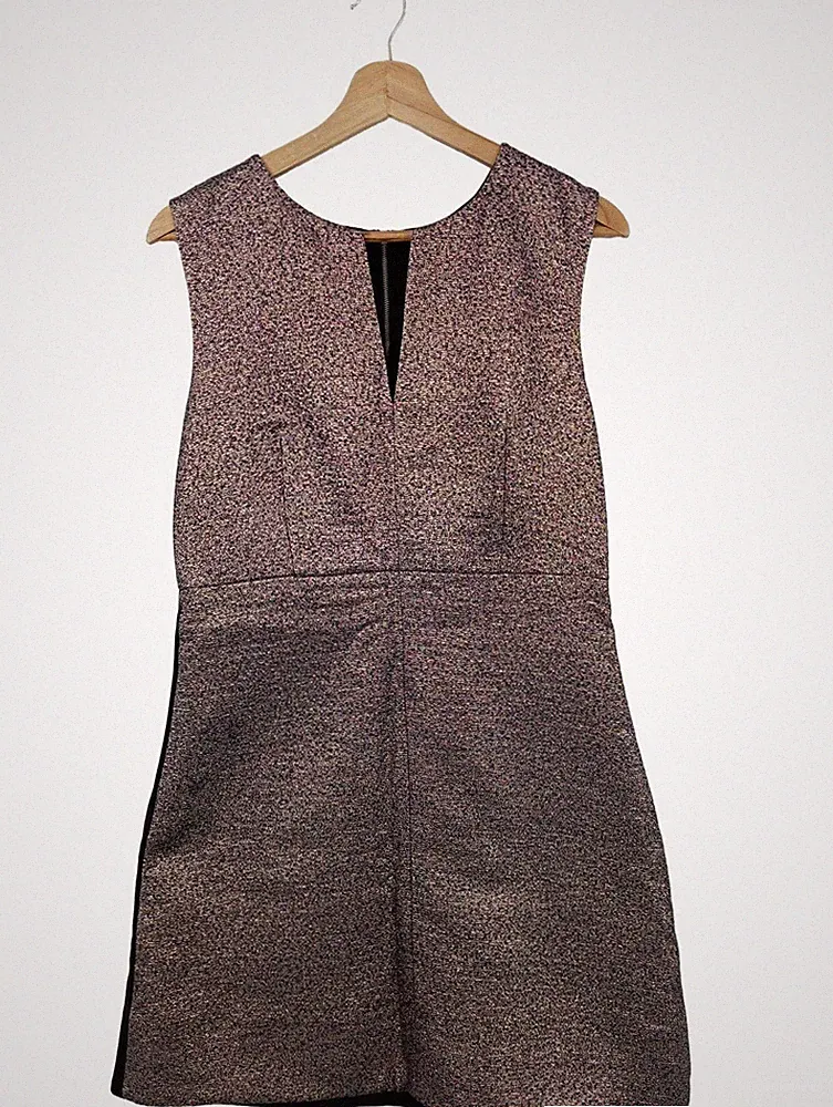 DIANE VON FURSTENBERG A-Linien Kleid Damen Kleid Gr. DE 38 goldfarben-schwarz