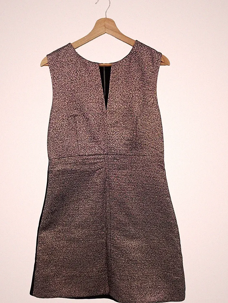 DIANE VON FURSTENBERG A-Linien Kleid Damen Kleid Gr. DE 38 goldfarben-schwarz