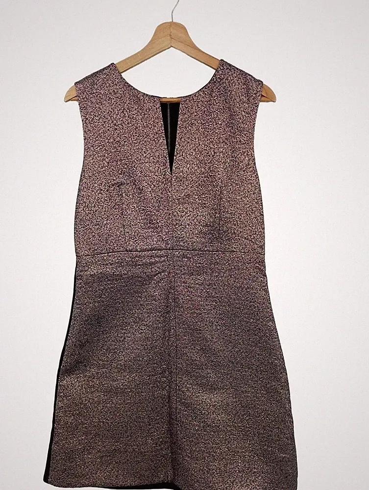 DIANE VON FURSTENBERG A-Linien Kleid Damen Kleid Gr. DE 38 goldfarben-schwarz
