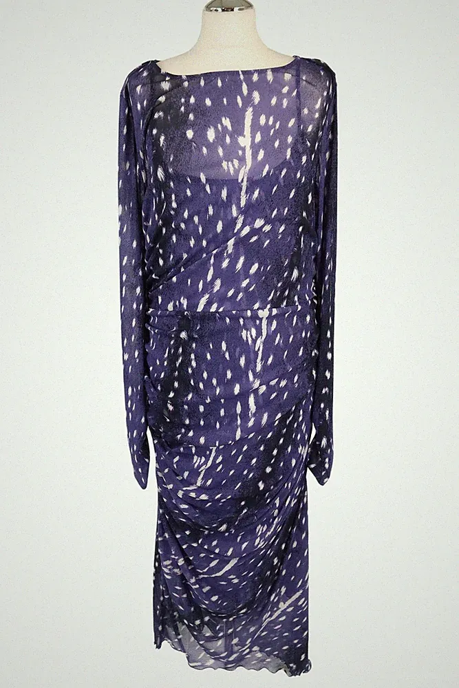 Diane von Furstenberg Damen Kleid Gr. 42 (XL) Blau Etuikleid Jerseykleid Dress