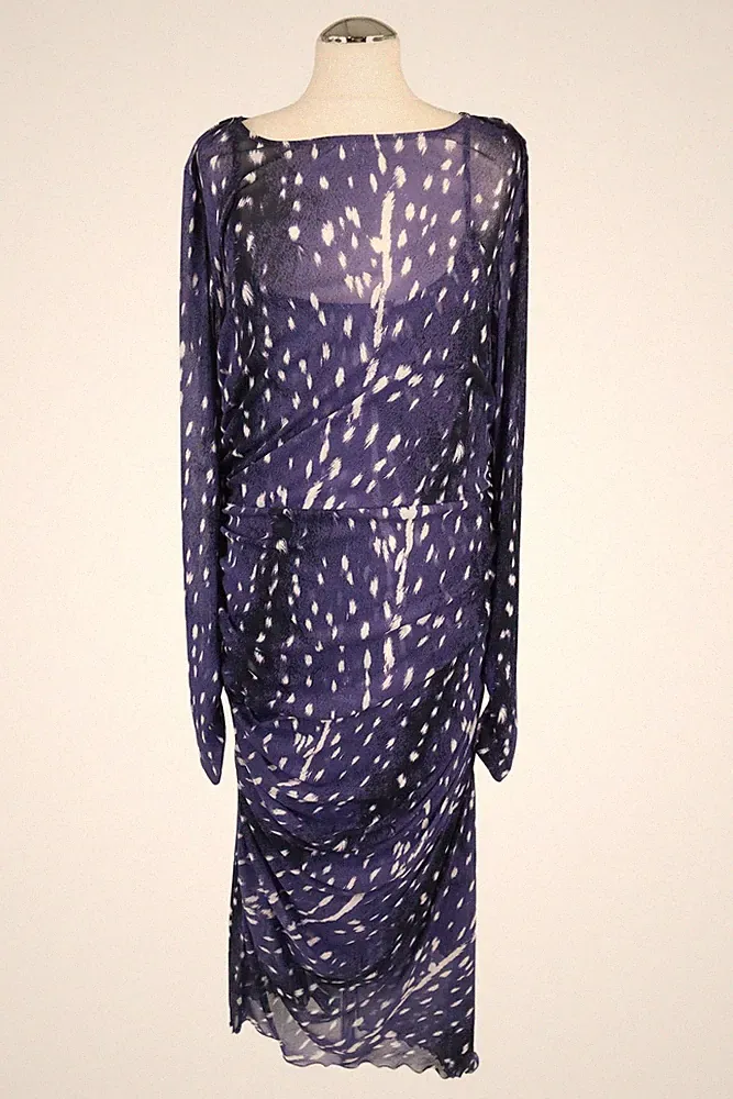 Diane von Furstenberg Damen Kleid Gr. 42 (XL) Blau Etuikleid Jerseykleid Dress