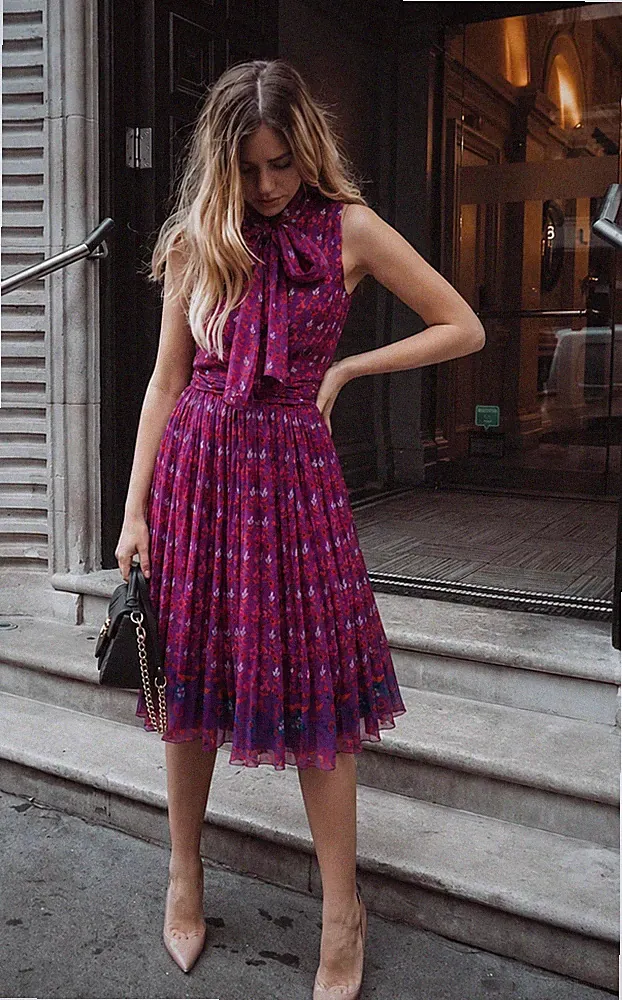 Dior John Galliano ERA Floral Silk Chiffon Dress-Look Set Bluse FR38 Rock FR40