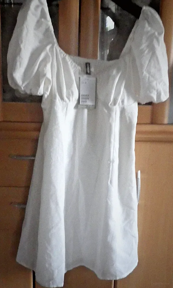 Divided by H&M Kleid Gr. M Elasthan/Polyester Weiß