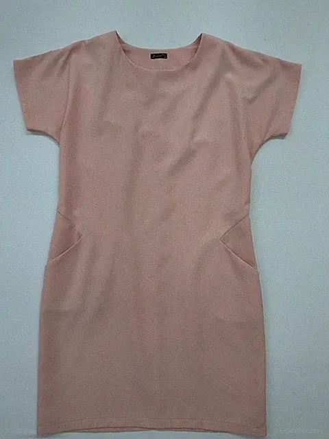 Divine for You Damen Etuikleid Beige Größe 44 Taschen