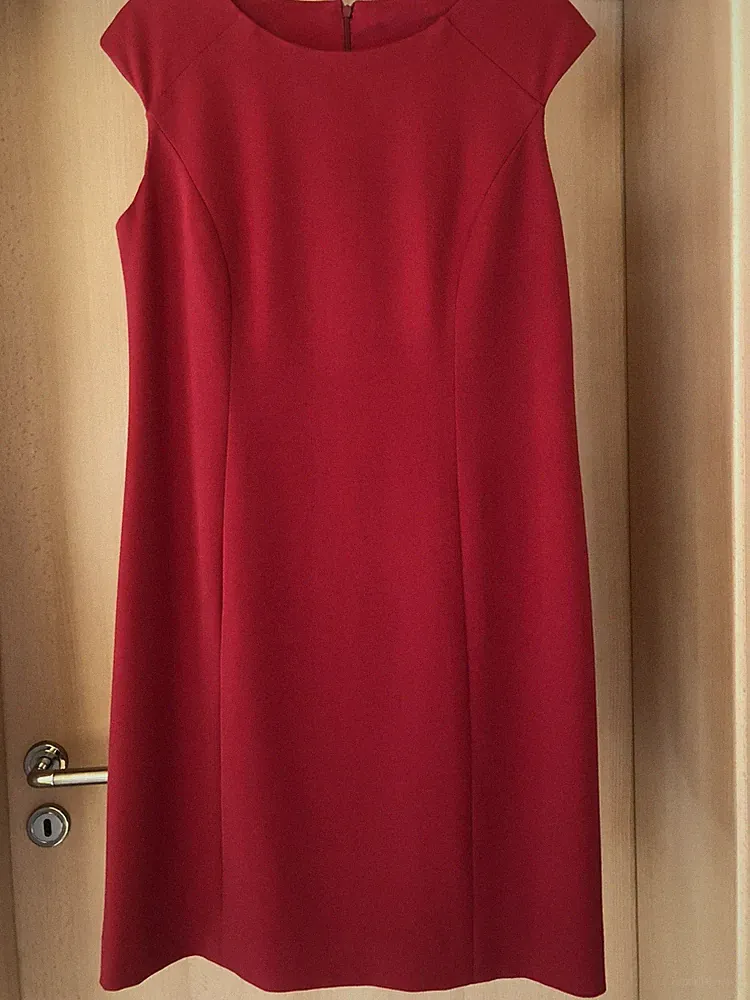 DIY, elegantes Etuikleid in bordeauxrot , Unikat, Gr. 40/42