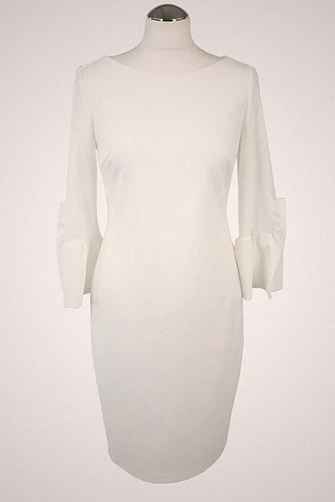 DKNY Damen Kleid Gr. 34 (US 4) Weiß NEU Kleid Etuikleid Dress