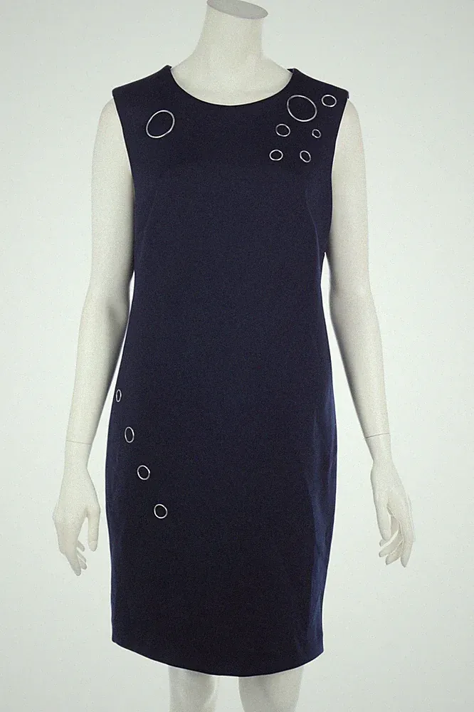 DKNY Kleid Etuikleid Applikationen US 12 = D 42 dunkelblau
