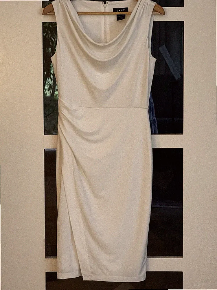 DKNY Kleid Etuikleid Weiß (off White) Gr. 34 (XS) , US (4) NEU !