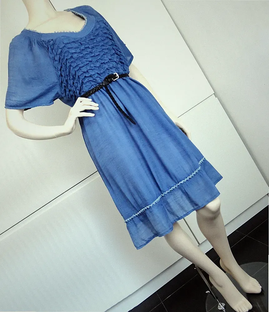 DNY CPH Damen Kleid Boho Tunika A Linie Trend Minikleid Strand Mini Boho Gr L