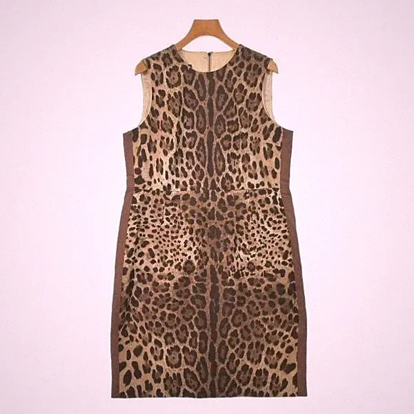 Dolce Gabbana ärmelloses Kleid Leopardenmuster Reißverschluss hinten 44 braun...