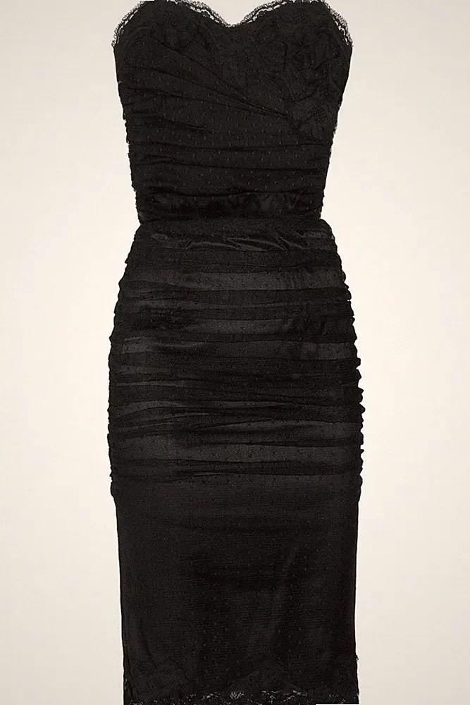 Dolce & Gabbana Bodycon-Kleid Trägerlos Korsett Tüll Spitze getrimmt IT40