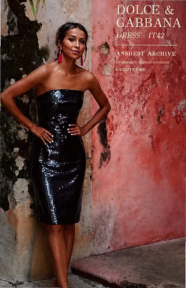 Dolce & Gabbana Bodycon-Kleid Vintage Pailletten bestickt schwarz trägerlos...