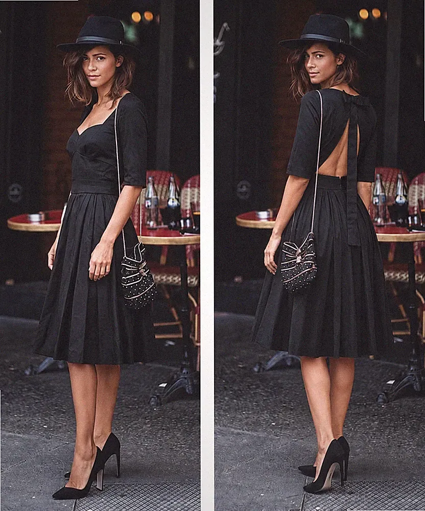 Dolce & Gabbana Bustier Open-Back Bow Plissee Black Cotton Italy Rare Dress IT38