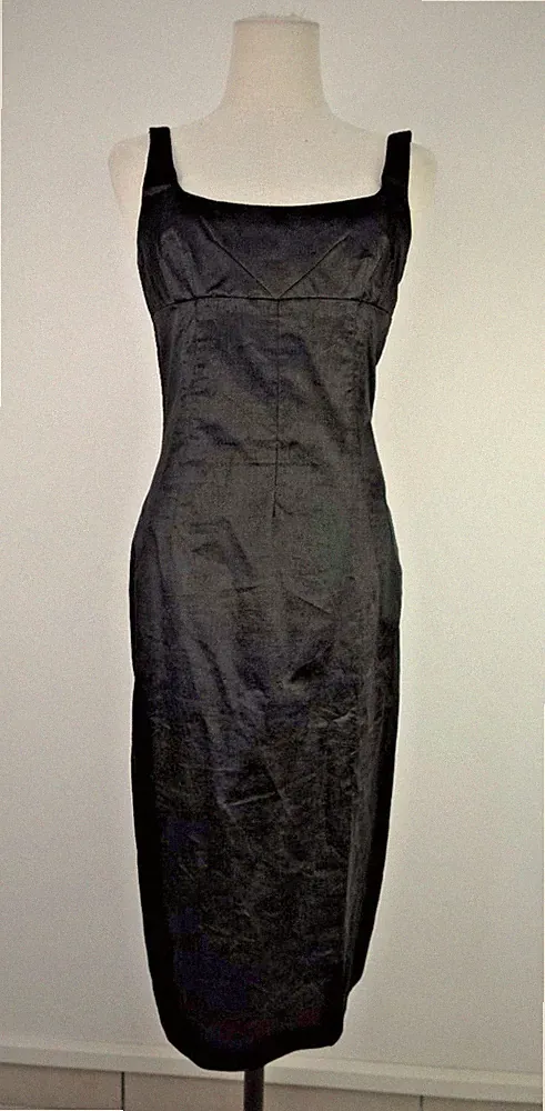 DOLCE & GABBANA D&G DAMEN KLEID GR 42 DRESS WOMAN ITALY VINTAGE SAMT SCHWARZ