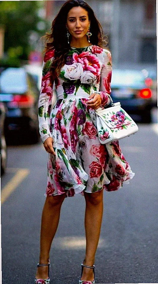 Dolce & Gabbana Designer Kleid Seide Chiffon Blumen Pfingstrose Rosen...