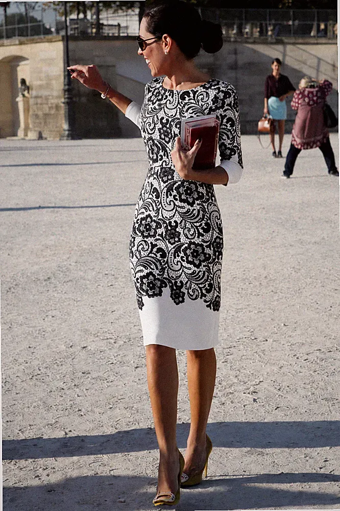 Dolce & Gabbana Floral Lace Print Pencil Bodycon Italy Kleid IT36