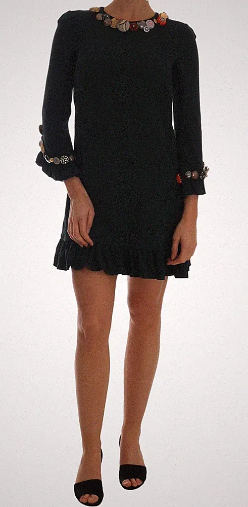DOLCE & GABBANA Kleid Kristall Grün Stretch A-Linie Kurz IT38/US4/XS UVP 4700 $