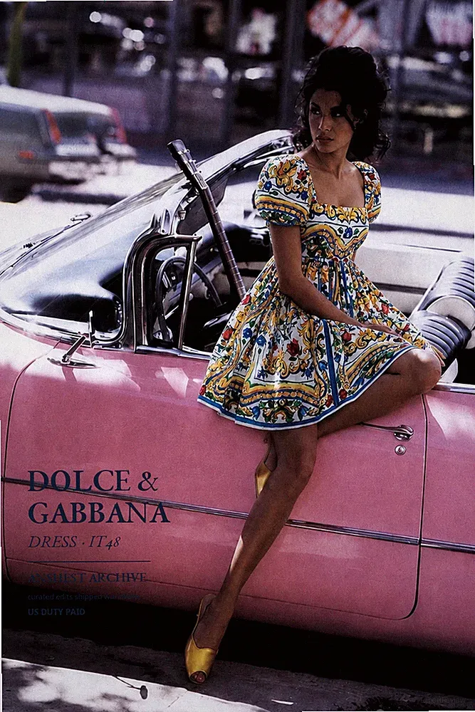 Dolce & Gabbana Majolica Print SS2016 Floral Flared Cotton Mini Dress IT48