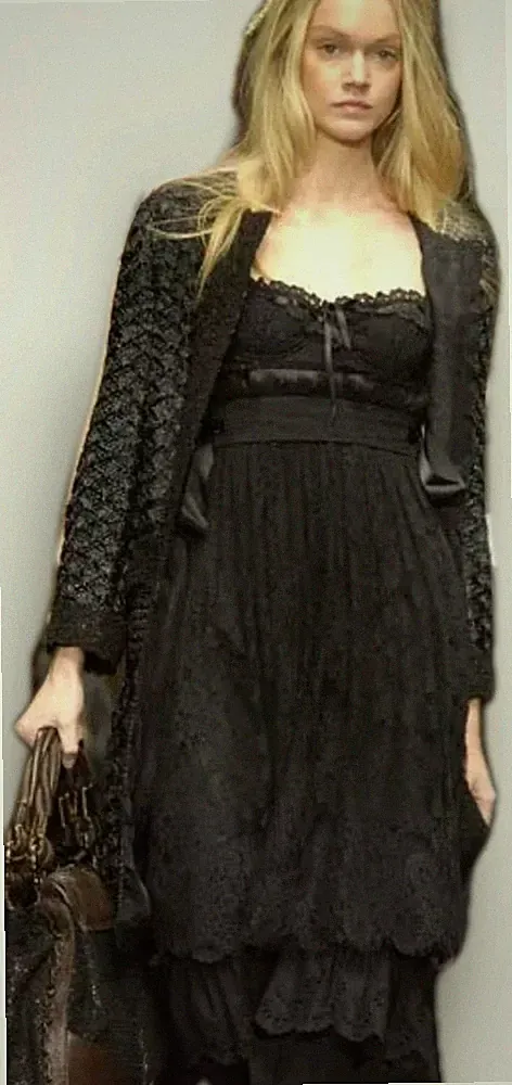 Dolce & Gabbana Runway Bustier SS2006 Baumwolle Spitze Cut-Out Schwarz...