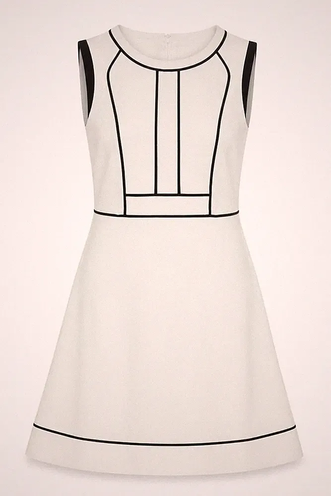 Dorothy Perkins Damen A-Linie Kleid Größe 12 Elfenbein Knielang Rundhals Freizeit