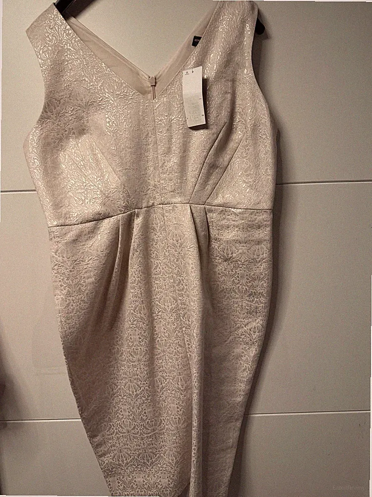 Dorothy Perkins Damen Etuikleid Beige Jacquard ärmellos Gr. 46