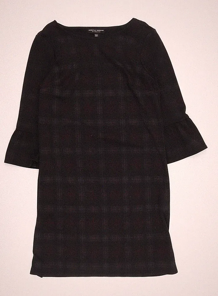 Dorothy Perkins Damen schwarz kariert Etuikleid Größe 10