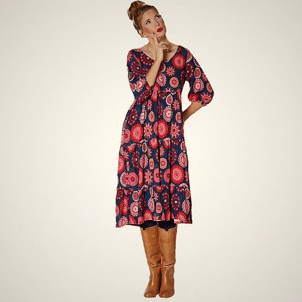 Du Milde Kleid Gr 46 (2XL) Feeling the pink Halbarm A-Form