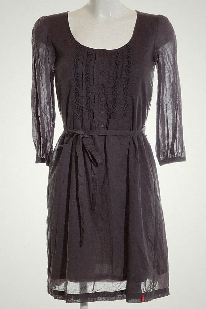 EDC A-Linien Kleid Damen Kleid Gr. DE 30 schwarz Business-Look