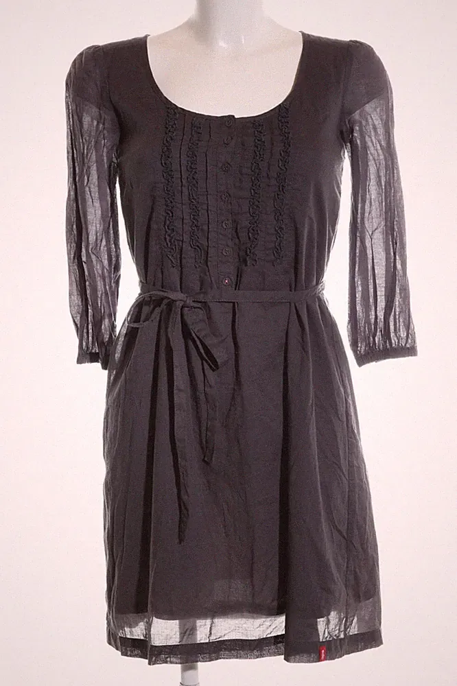 EDC A-Linien Kleid Damen Kleid Gr. DE 30 schwarz Business-Look