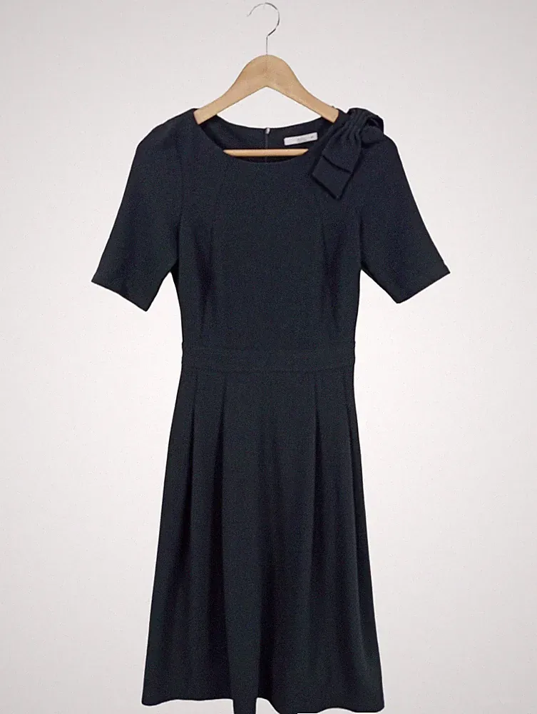 EDC A-Linien Kleid Damen Kleid Gr. DE 32 schwarz Elegant