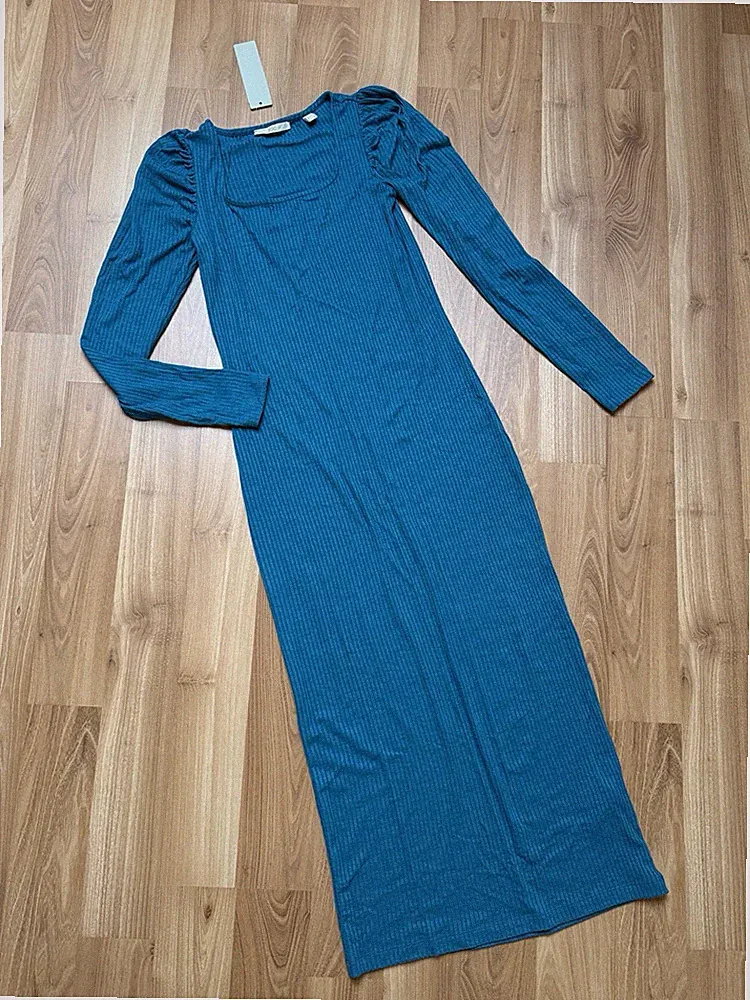 Edc by Esprit Frühjahr Strick Maxi Etui Kleid Lang Gr S 36 38 NEU
