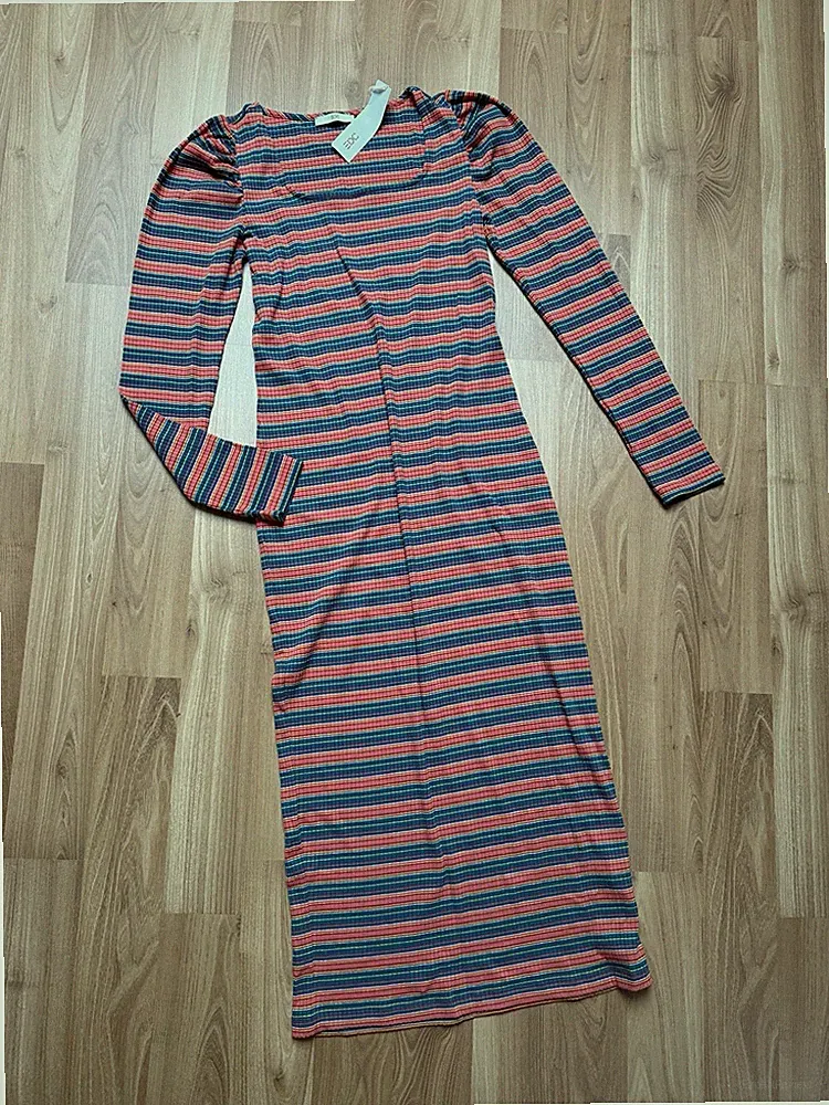 Edc by Esprit Frühjahr Strick Maxi Etui Kleid Lang Gr XS 34 36 NEU