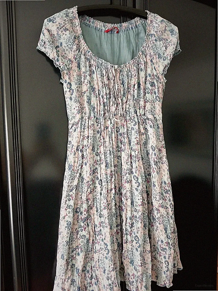 edc Damen Kleid, Gr. 34, rosé-blau