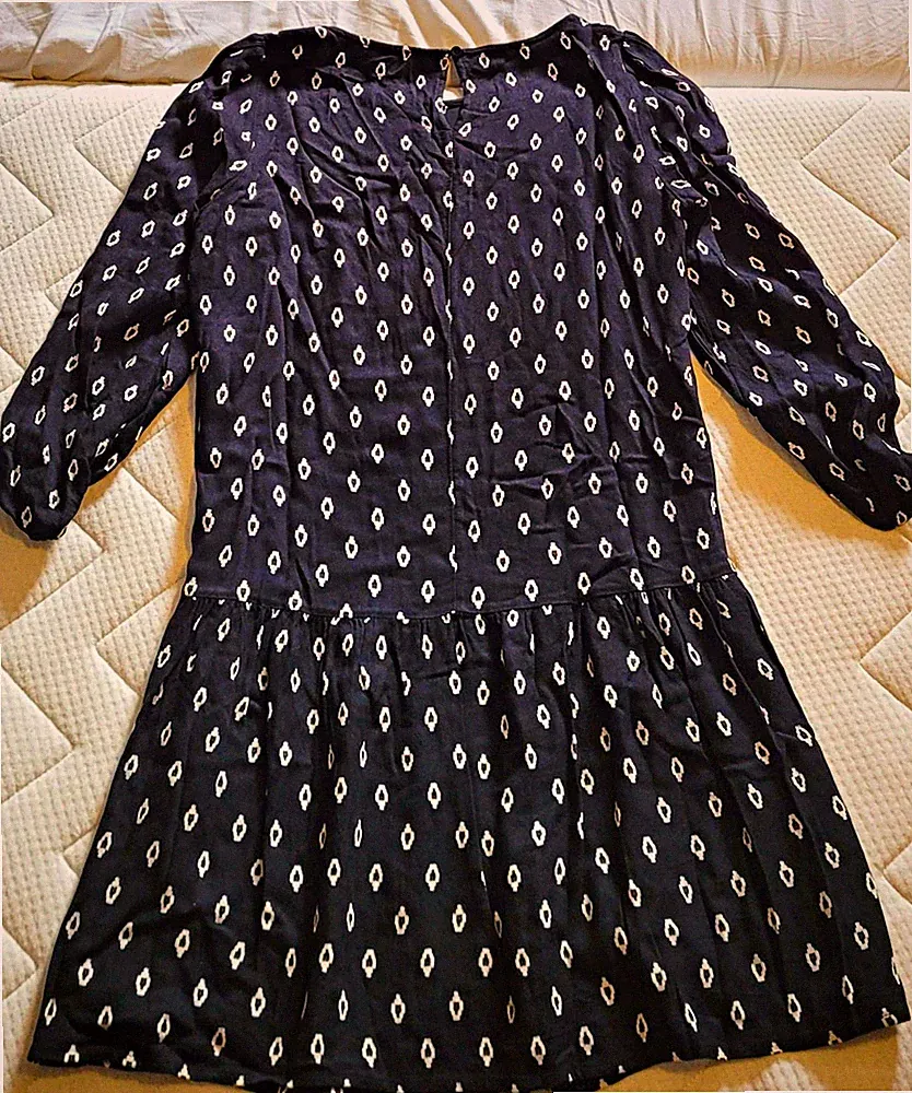 EDC Esprit Damen Kurzkleid Gr. 34 A-Linie Chiffon Viskose geometrisch 3/4-Arm