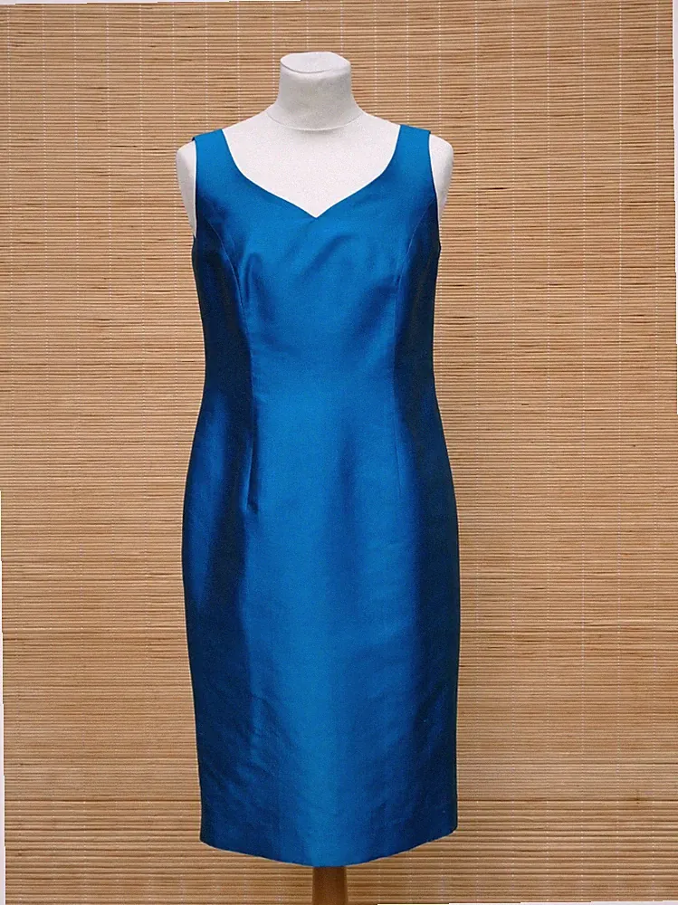 edles Damen Kleid LA MINÉ Etuikleid türkisblau changiernd Cocktail - Gr. 40/42 ?